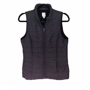J. Jill Charcoal Gray Quilted Puffer Vest